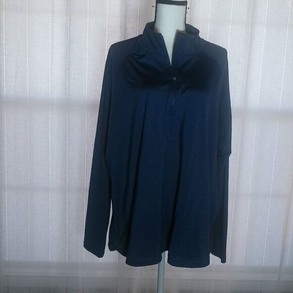 Jockey 1/2 Zip Long Sleeve Jersey Navy Blue 2XL - Picture 1 of 6